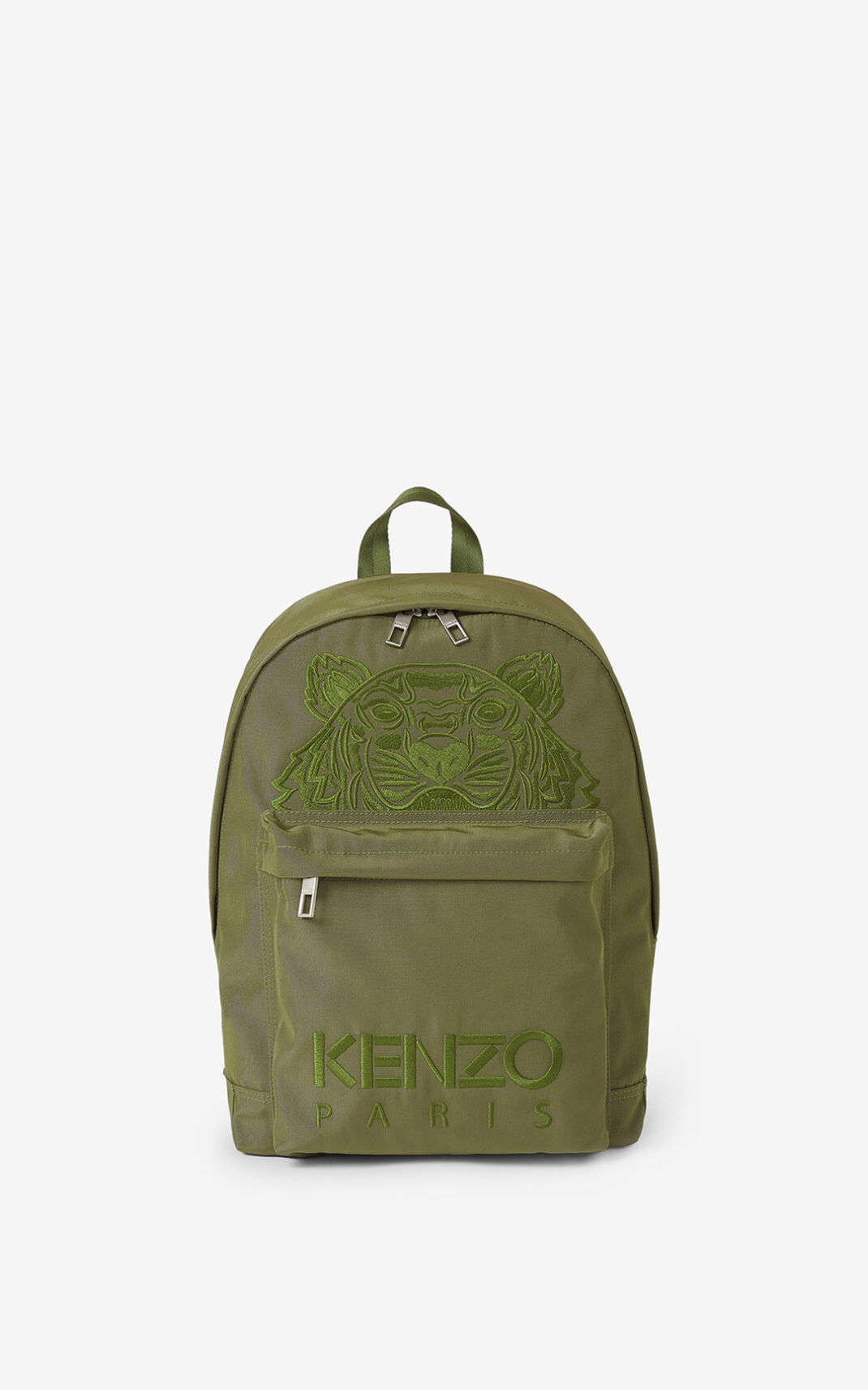 Kenzo Lona Kampus Tiger Mochila Hombre Verde Oliva | 9820146-PG